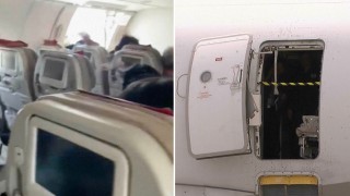Havadayken uçağın kapısı açtı!