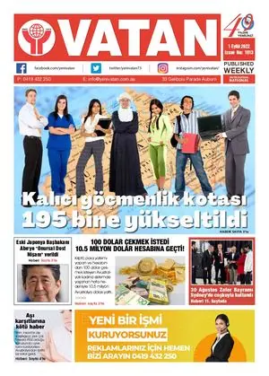 Yeni Vatan – 1 Eylül 2022 – Sayı 1913