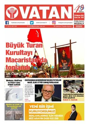 Yeni Vatan – 25 Ağustos 2022 – Sayı 1912