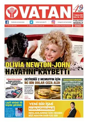 Yeni Vatan – 11 Ağustos 2022 – Sayı 1910