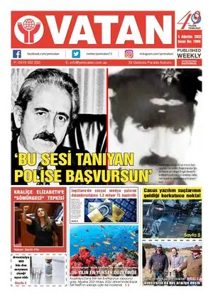 Yeni Vatan – 4 Ağustos 2022 – Sayı 1909