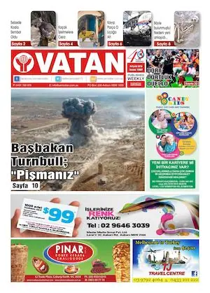 Yeni Vatan – 26 Eylül 2016 – Sayı 1868
