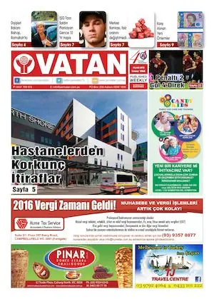 Yeni Vatan – 5 Eylül 2016 – Sayı 1866