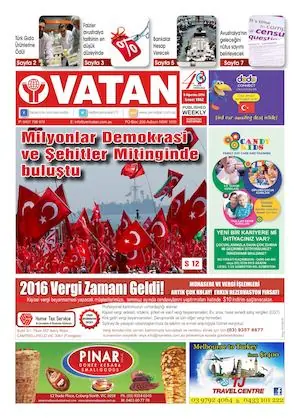Yeni Vatan – 8 Ağustos 2016 – Sayı 1862