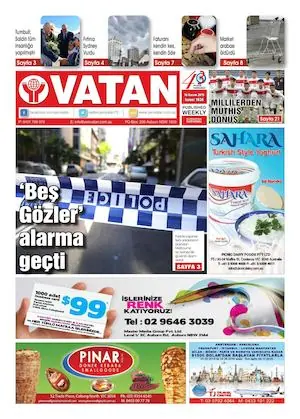 Yeni Vatan – 16 Kasım 2015 – Sayı 1826