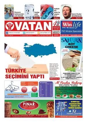 Yeni Vatan – 8 Haziran 2015 – Sayı 1804