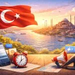 Türk bayrağı ve İstanbul silueti, Yeni Vatan Türk gazetesi ile ilgili görsel.