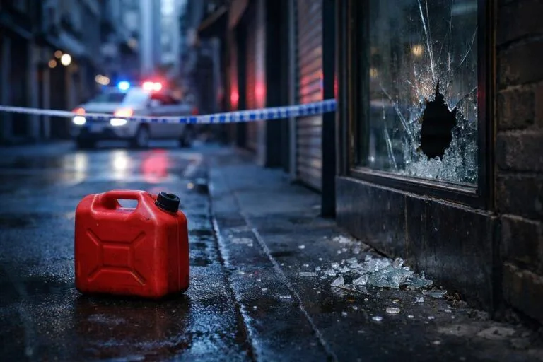 Melbourne barına üçüncü kundaklama girişimi haberini anlatan temsili editoryal görsel