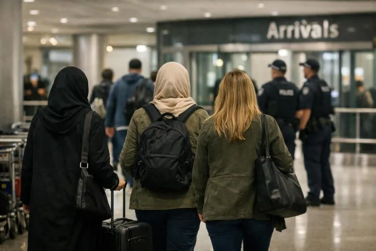 Suriye kampından dönen üç kadın Avustralya’da gözaltına alındı haberini anlatan temsili editoryal görsel