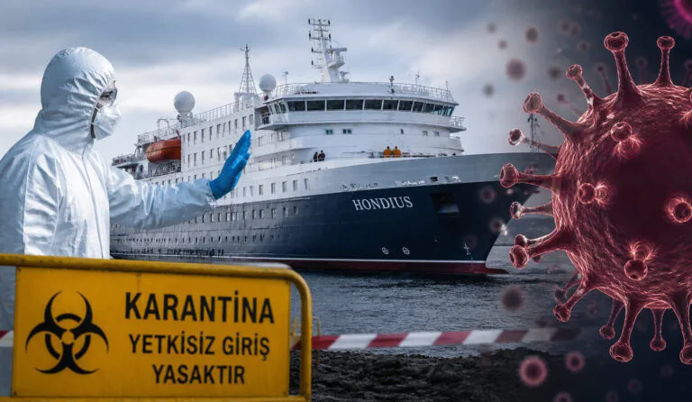 Yolcu gemisi ve sağlık görevlisiyle temsil edilen virüs alarm
