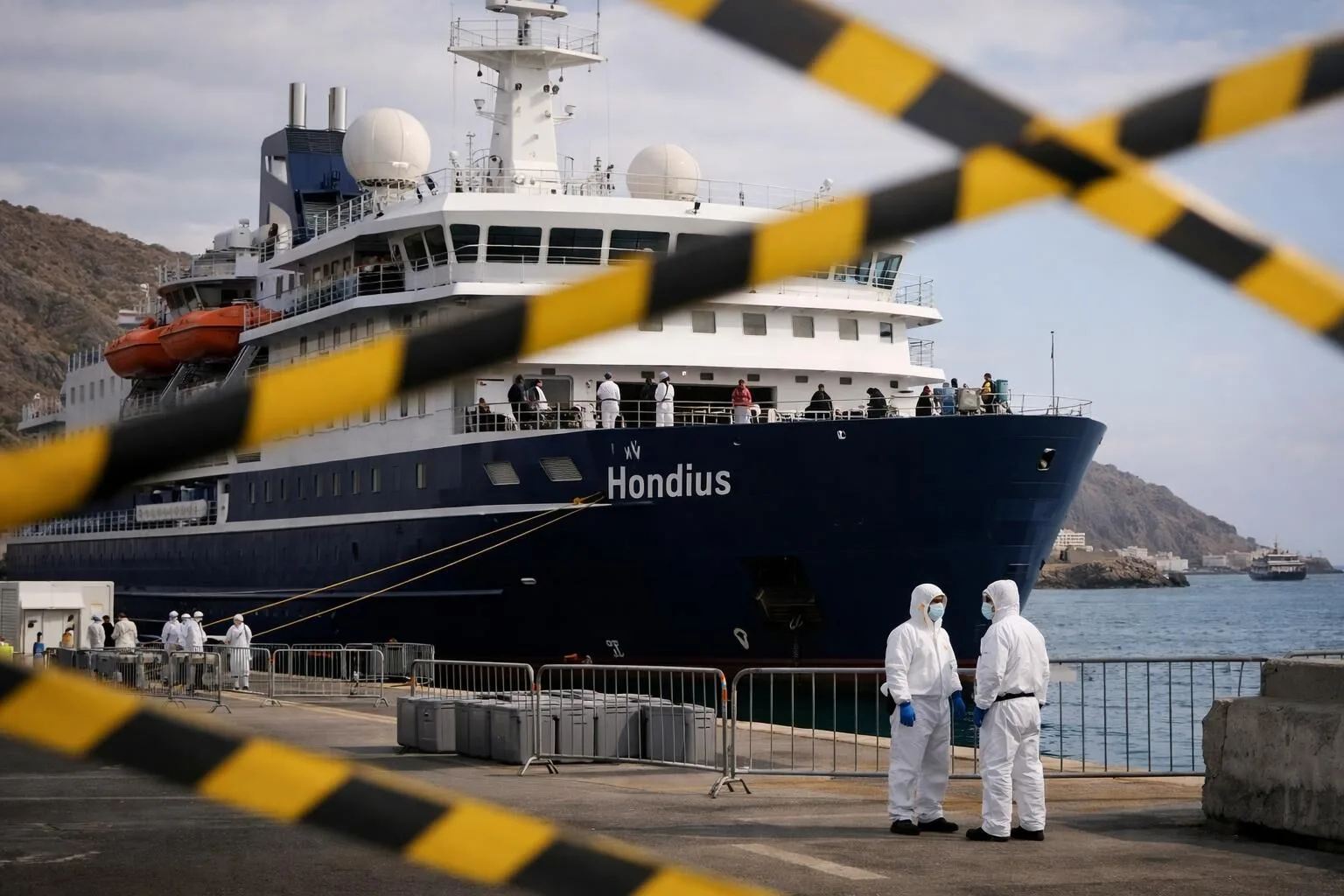 MV Hondius yolcularına üç haftalık karantina haberini anlatan temsili editoryal görsel