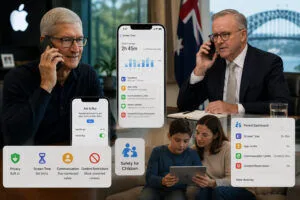 Apple’dan ebeveynlere yeni araçlar konulu temsili editoryal görsel