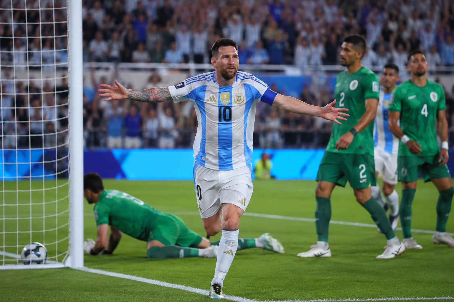 Messi rekoru yakaladı, Arjantin kazandı konulu temsili editoryal görsel