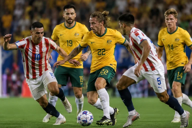 Socceroos, Paraguay maçının ardından tur atladı konulu temsili editoryal görsel