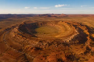 Dünya’nın en eski krateri Pilbara’da konulu temsili editoryal görsel