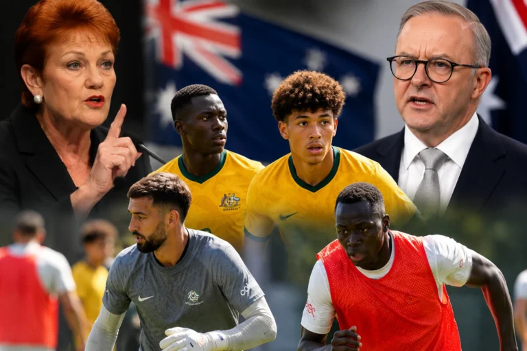 Hanson’a çok kültürlü Socceroos yanıtı konulu temsili editoryal görsel