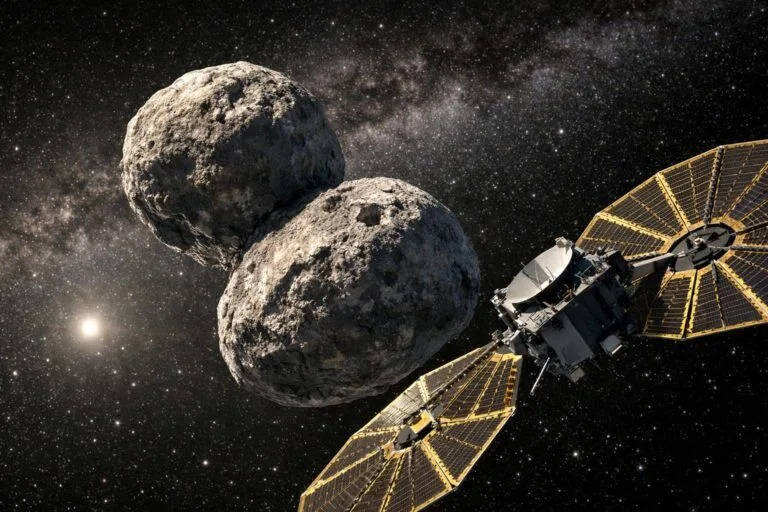 Titreyen asteroid yakından görüntülendi konulu temsili editoryal görsel