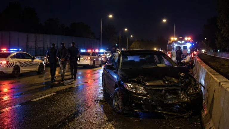 Polis kovalamacasında sürücüye suçlama konulu temsili editoryal görsel