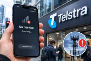 Telstra: Ağ saatleri 20 yıl geriye gitti konulu temsili editoryal görsel
